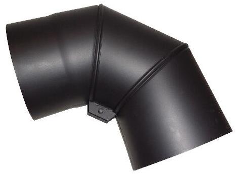 Eurometal koleno dymové otočné 150 mm/90 st., hr. 1,5 mm ČIERNE