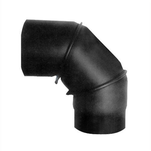 Eurometal koleno dymové otočné 130 mm/90 st., hr. 1,5 mm ČIERNE
