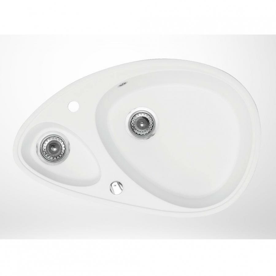 Metalac Inko oválny biely drez s vaničkou X Granit Elipse 780 × 500 mm