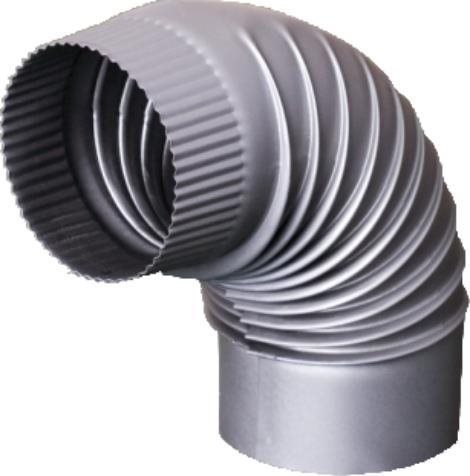 Koleno dymovodu 90°, priemer 120 mm, antracit