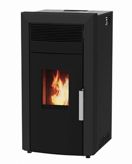Alfa Plam COMMO 12 ECO peletové kachle s výmenníkom, 12 kW, čierne (RAL 9005 mat)