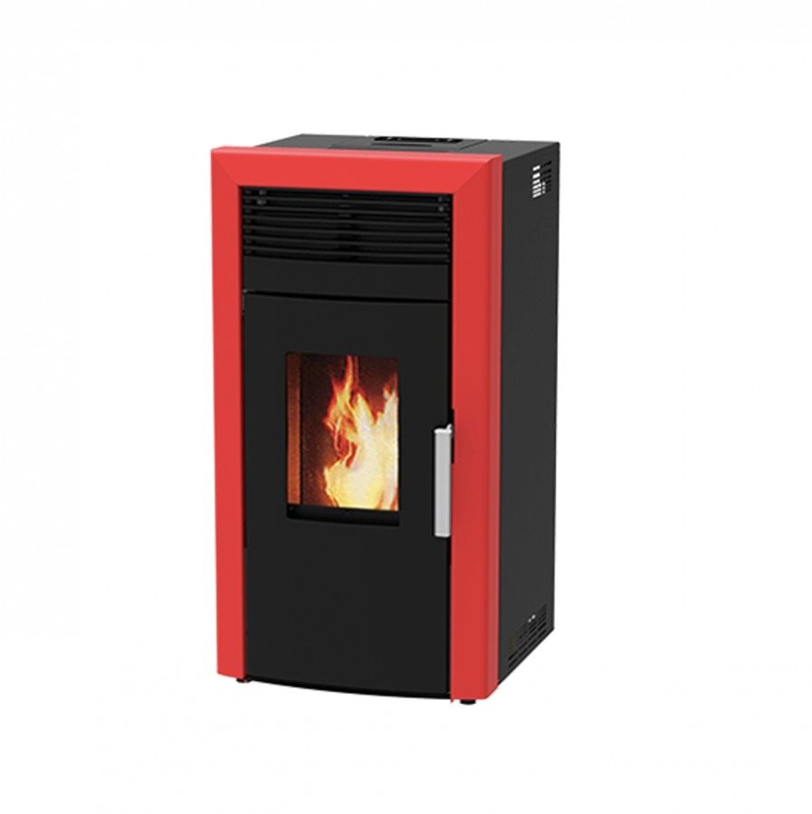 Alfa Plam COMMO 15 ECO peletové kachle s výmenníkom, 15 kW, červené (RAL 3004 mat)