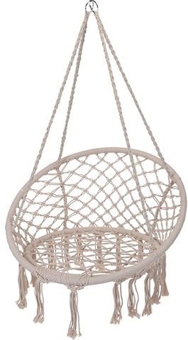 IGOTREND Závesné kreslo hojdacie, 80 cm, biele