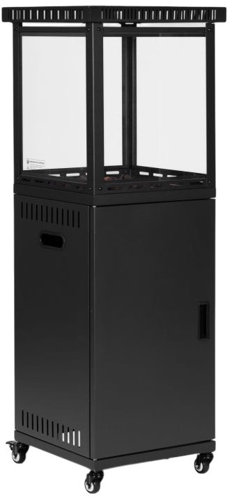 MultiGarden Terasový plynový ohrievač so skleneným krytom FPS-B-02, 13 kW, čierny