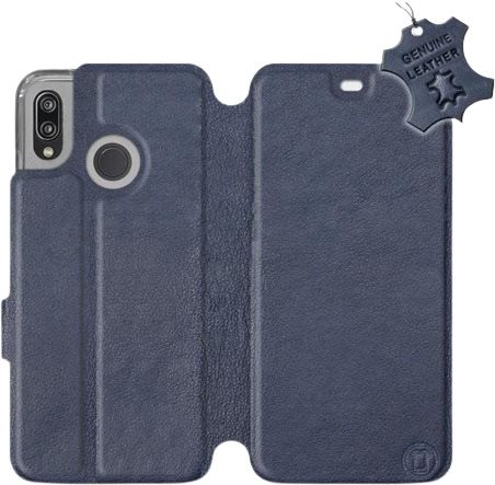 Flip puzdro na mobil Huawei P20 Lite – Modré – kožené – Blue Leather