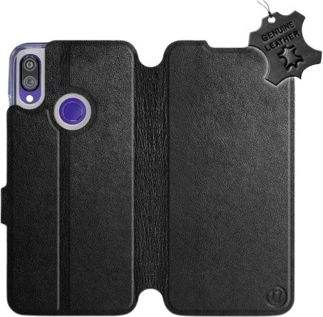 Flip puzdro na mobil Xiaomi Redmi Note 7 – Čierne – kožené – Black Leather
