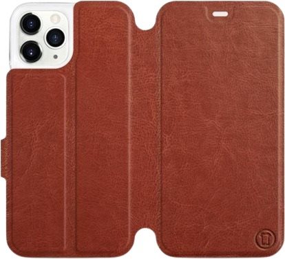 Flipové puzdro na mobil Apple iPhone 11 Pro vo vyhotovení Brown & Gray so sivým vnútrom