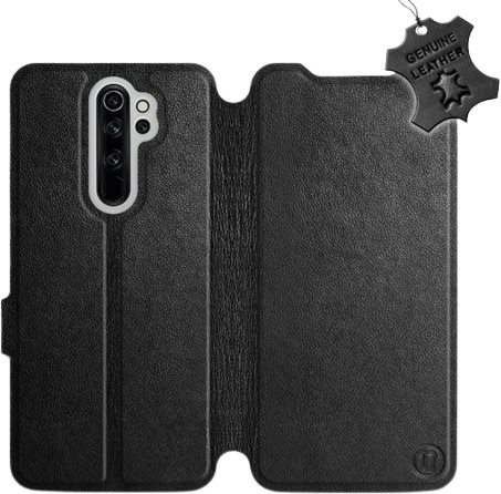 Flip puzdro na mobil Xiaomi Redmi Note 8 Pro – Čierne – kožené – Black Leather