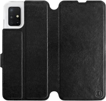 Flipové puzdro na mobil Samsung Galaxy A51 vo vyhotovení Black & Gray so sivým vnútrom