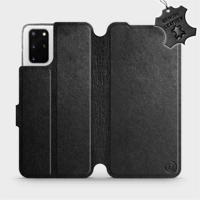 Flip puzdro na mobil Samsung Galaxy S20 Plus – Čierne – kožené – Black Leather