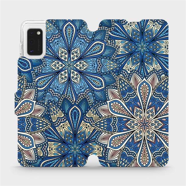 Flipové puzdro na mobil Samsung Galaxy A41 – V108P Modré mandala kvety