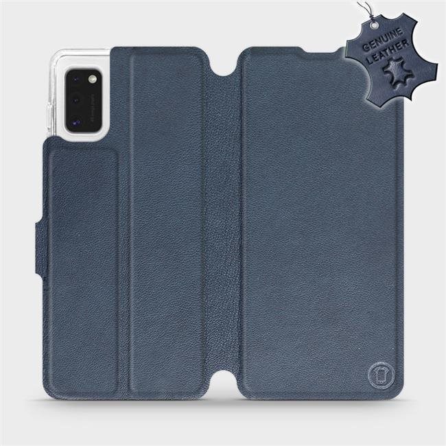 Flip puzdro na mobil Samsung Galaxy A41 – Modré – kožené – Blue Leather