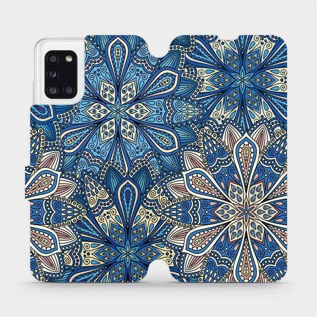 Flipové puzdro na mobil Samsung Galaxy A31 – V108P Modré mandala kvety