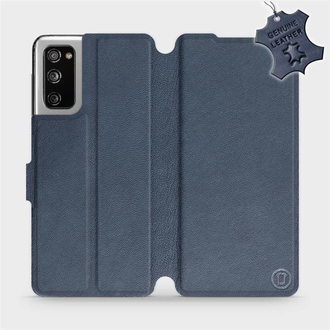 Flipové puzdro na mobil Samsung Galaxy S20 FE – Modré – kožené – Blue Leather