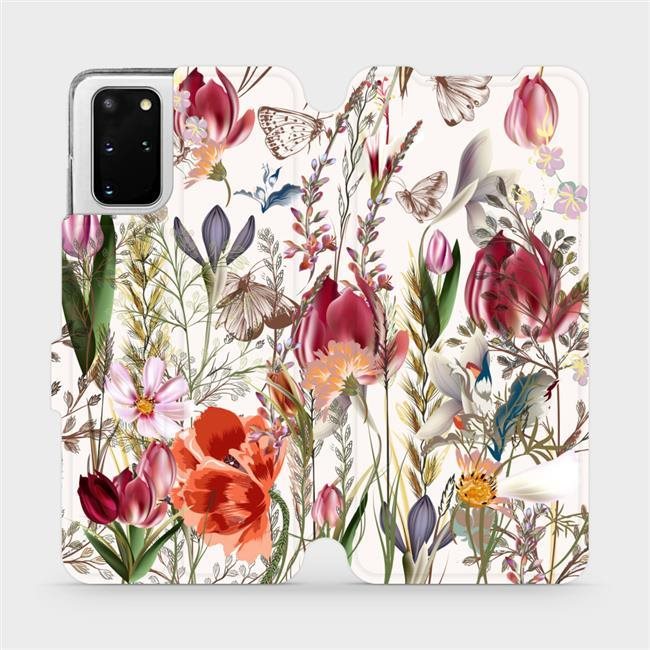 Mobiwear Flip puzdro na mobil Samsung Galaxy S20 Plus – MP01S Rozkvitnutá lúka