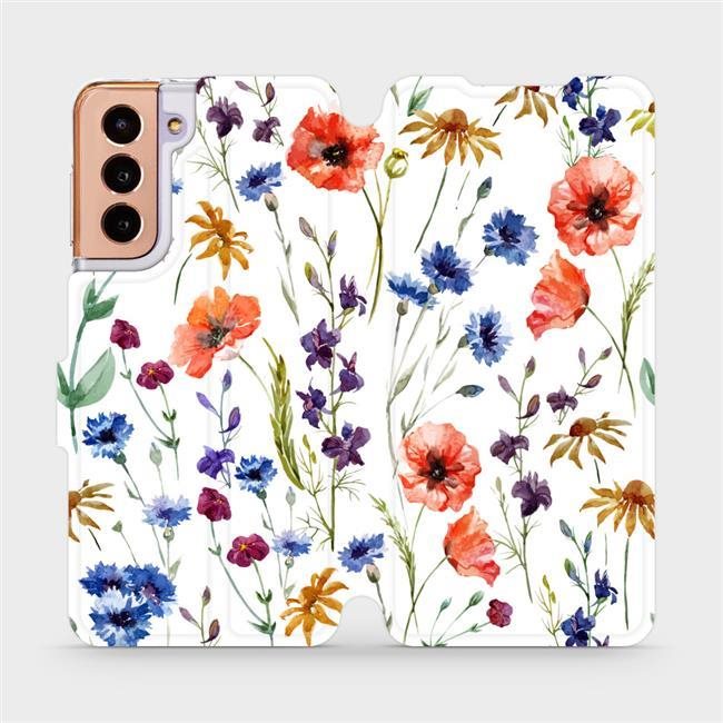 Flip puzdro na mobil Samsung Galaxy S21 – MP04S Lúčne kvety