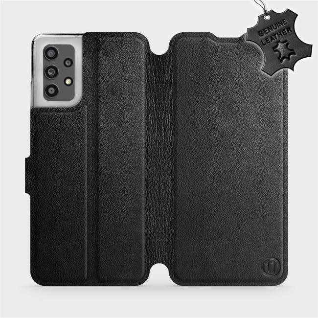 Mobiwear Kožené flip puzdro na mobil Samsung Galaxy A32 LTE – Čierny – Black Leather