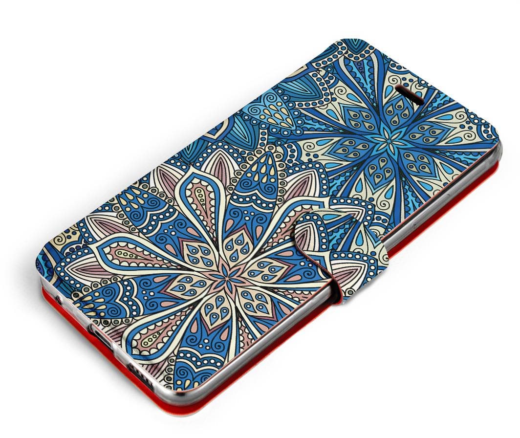 Mobiwear Flip puzdro pre Apple iPhone 13 Mini – V108P Modré mandala kvety
