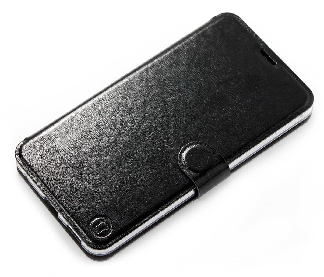 Mobiwear Flip puzdro na Realme 8 5G – C_BLS Black & Gray so sivým vnútrom