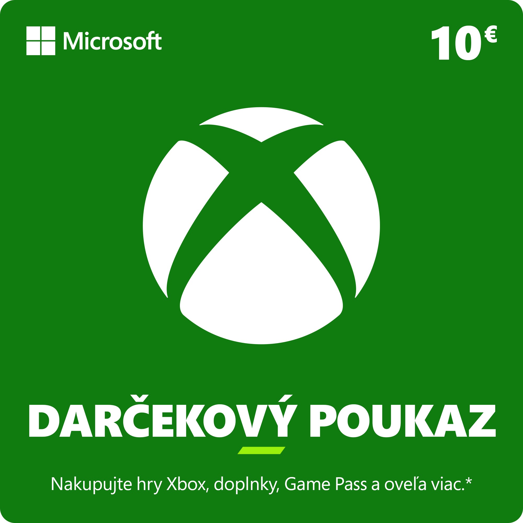 Xbox Live Darčeková karta v hodnote 10 eur