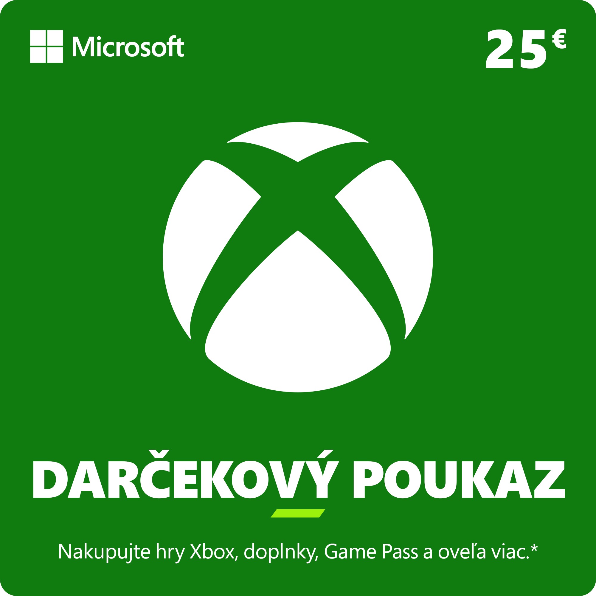Xbox Live Darčeková karta v hodnote 25 Eur