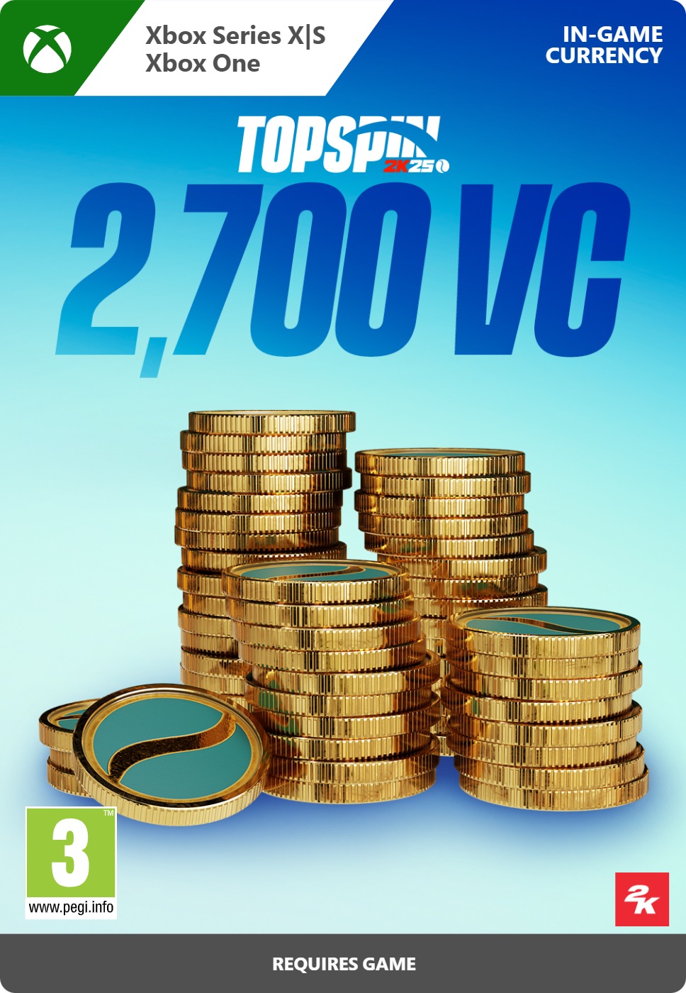 TopSpin 2K25: 2,700 Virtual Currency Pack – Xbox Digital