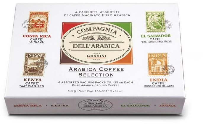 Corsini Arabica Coffee Selection Paper Gift Pack 4× 125 g
