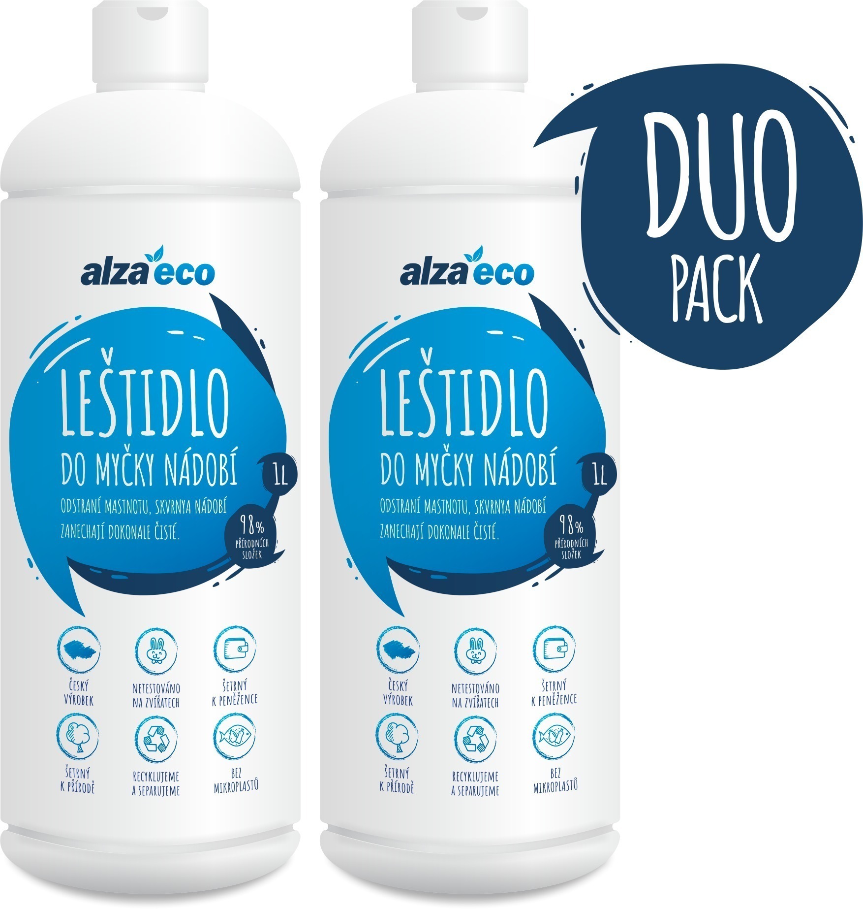 AlzaEco Leštidlo do umývačky riadu 2× 1 l