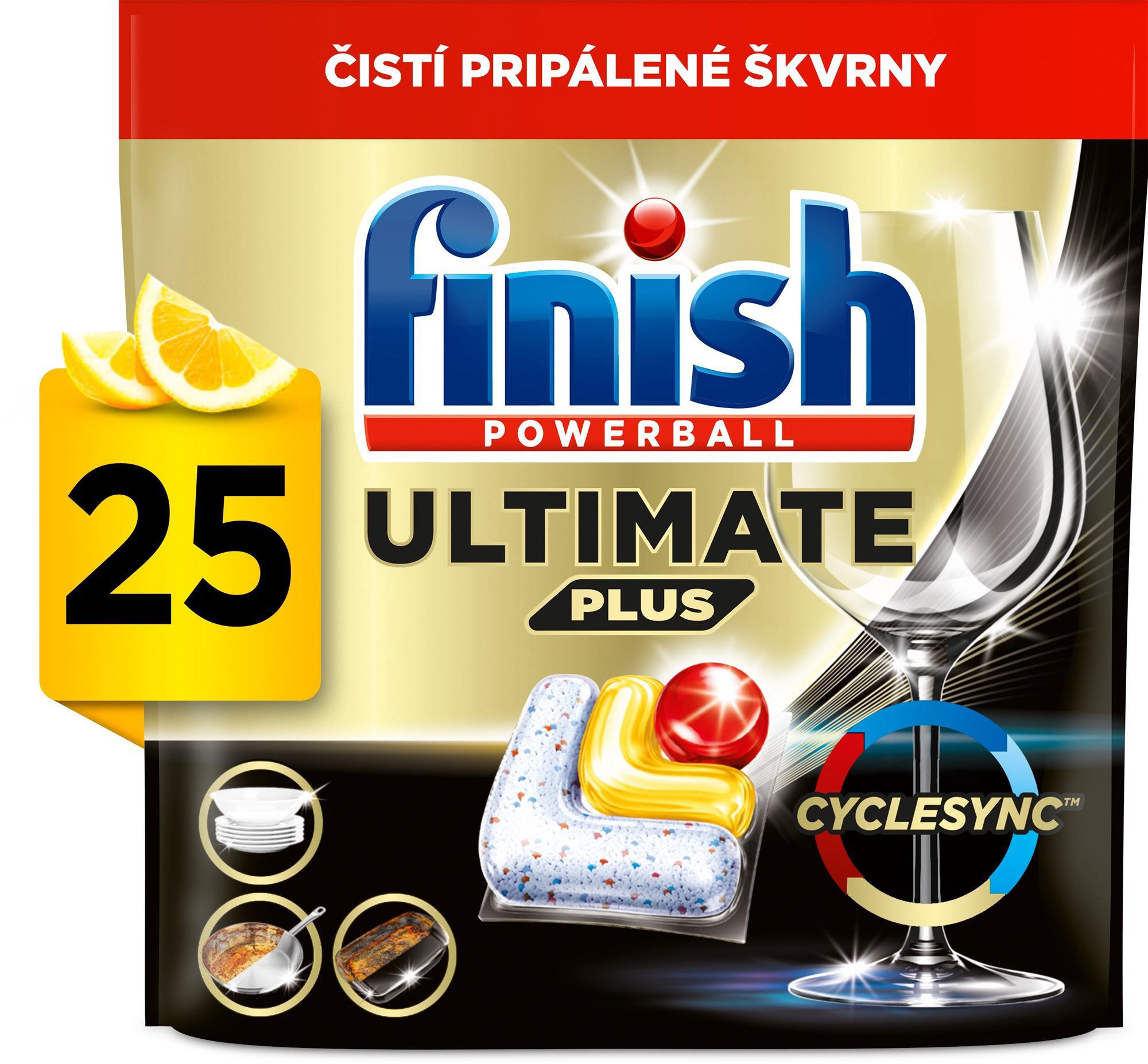 Finish Ultimate Plus All in 1 Lemon, 25 ks