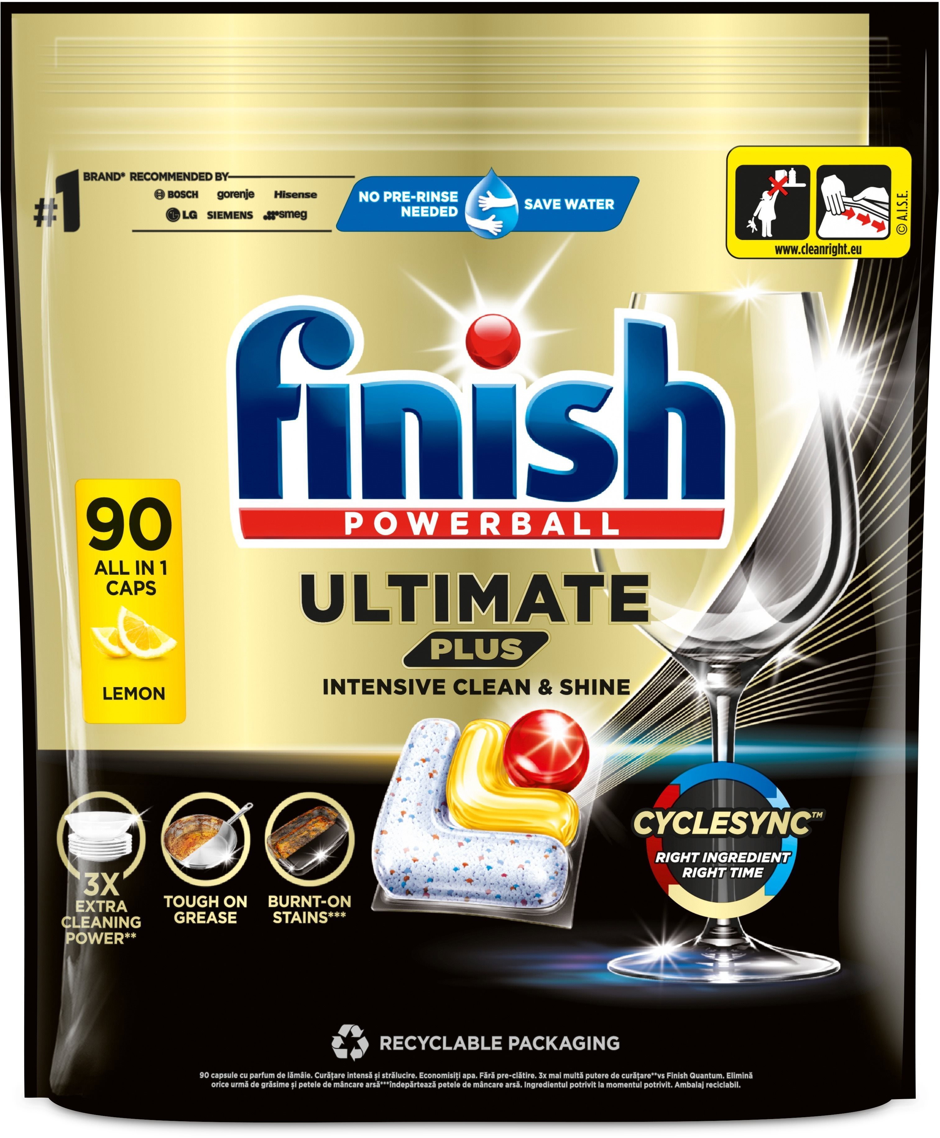 Finish Ultimate Plus All in 1 Lemon, 90 ks