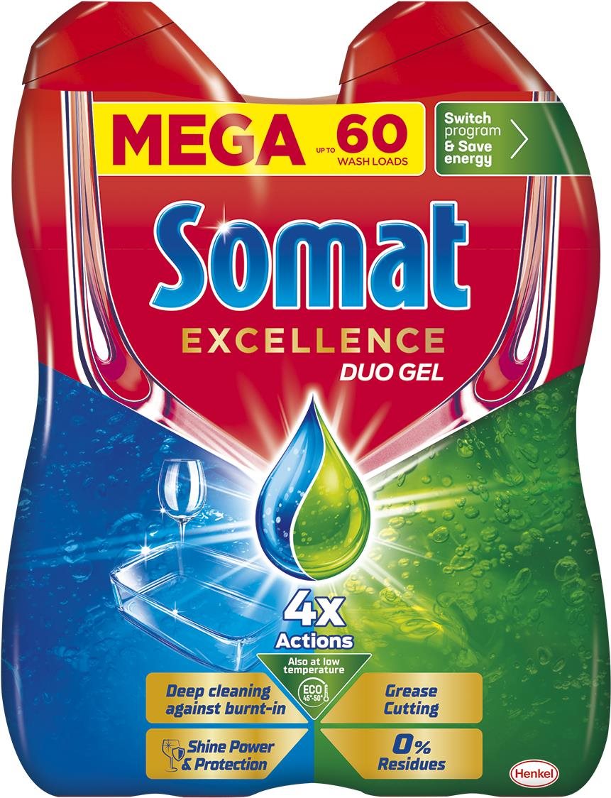 SOMAT Excellence Anti-Grease riad 60 dávok, 1,08 l