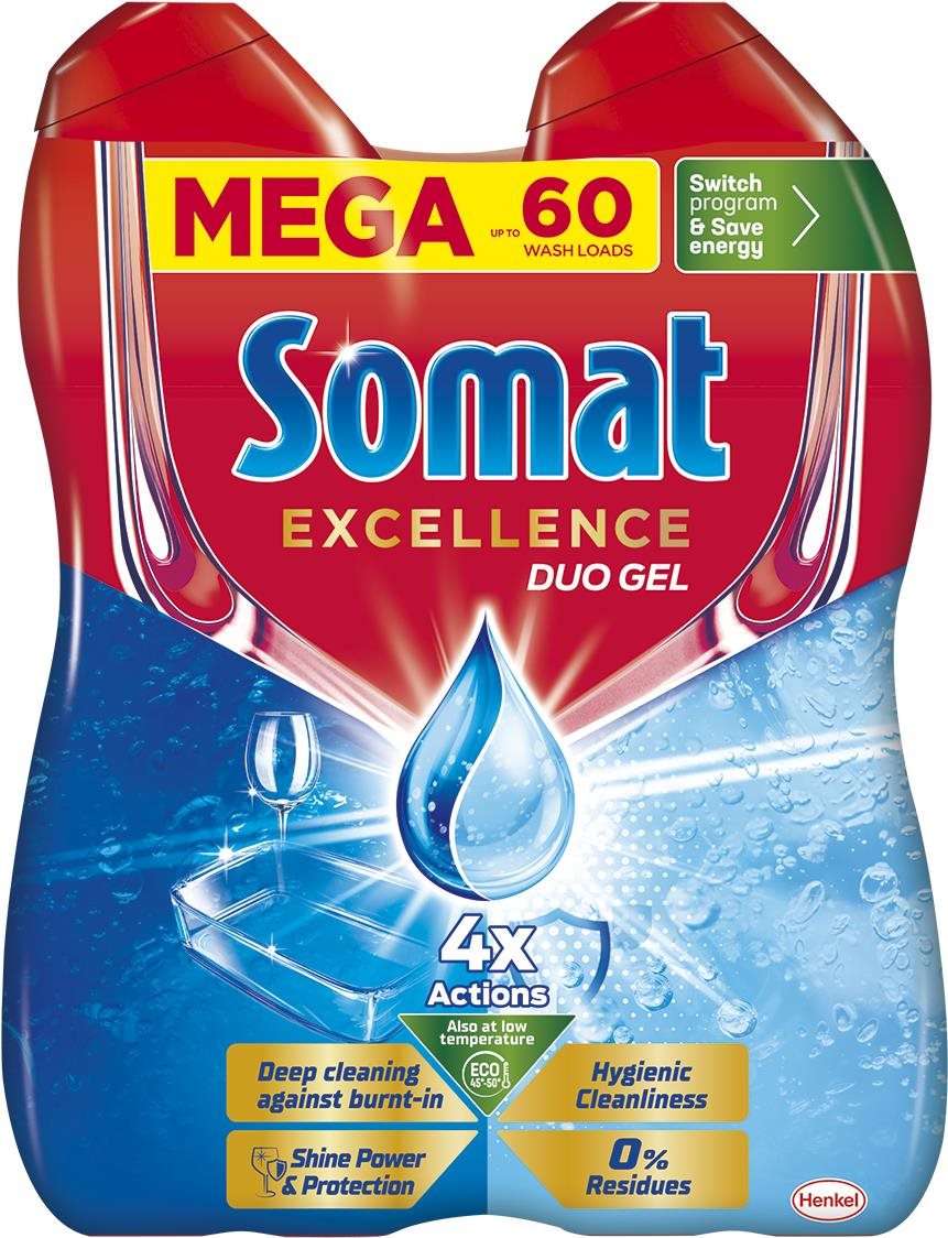 SOMAT Excellence Duo Hygienic Cleanliness 60 dávok, 1,08 l