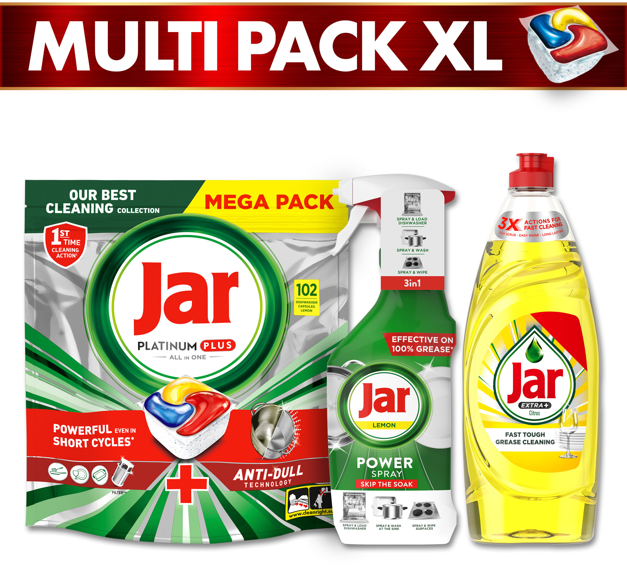 JAR Platinum Plus Lemon 102 ks + Extra + Citrus 650 ml + Power sprej 500 ml