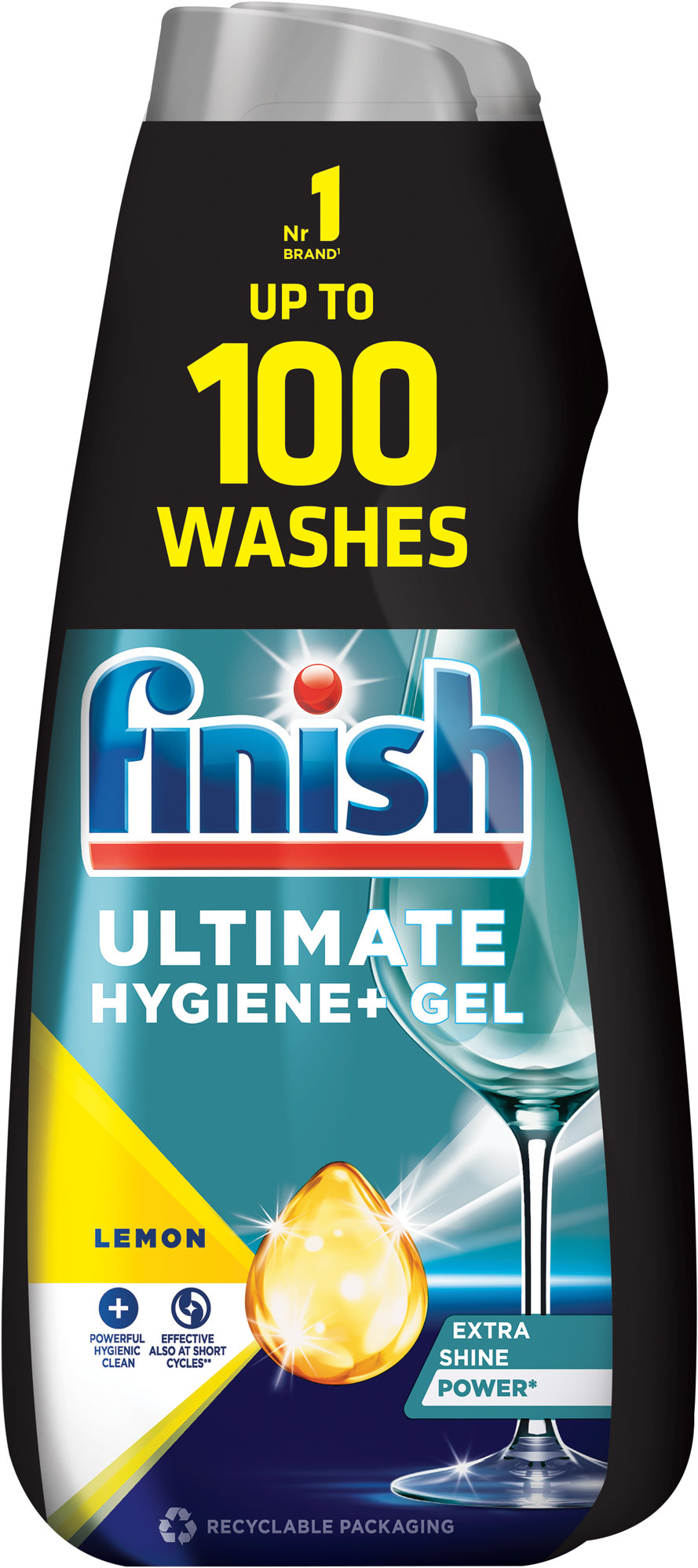 FINISH Ultimate Hygiene+ Lemon 2× 1 l