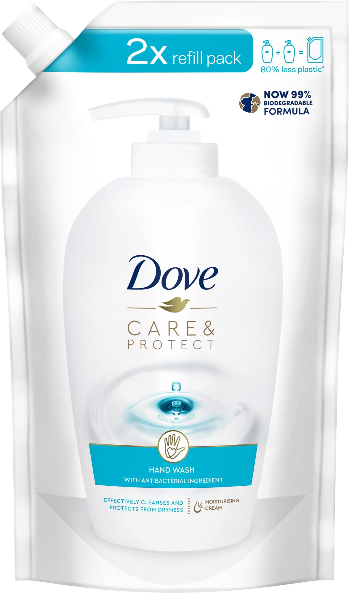 DOVE Care & Protect Tekuté mydlo náhradná náplň 500 ml