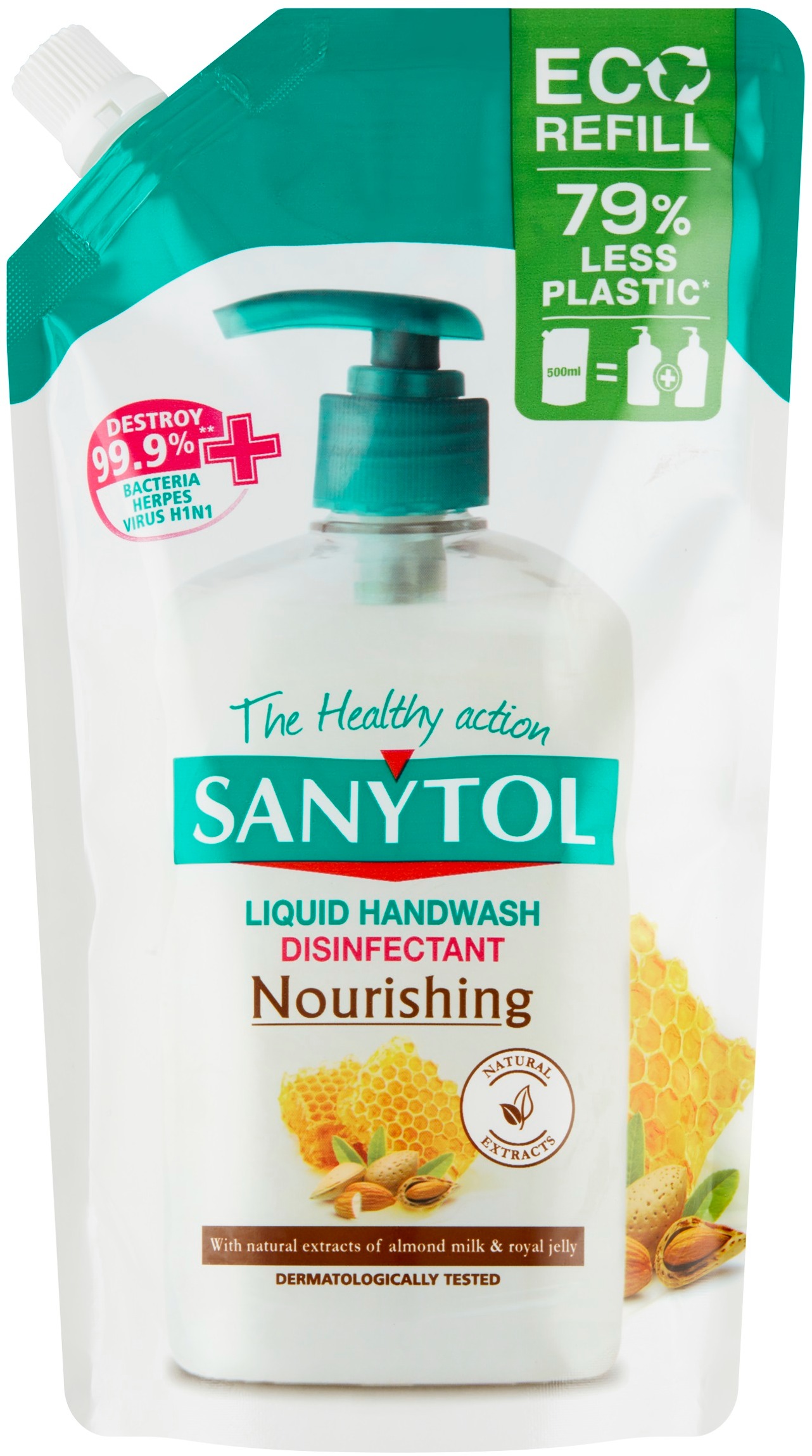 SANYTOL Dezinfekčné mydlo vyživujúce, náhradná náplň 500 ml