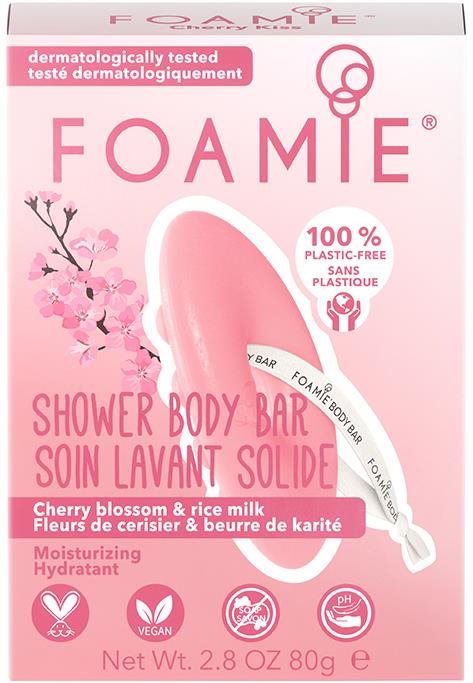 FOAMIE Shower Body Bar Cherry Kiss With Cherry Blossom and Rice Milk 80 g