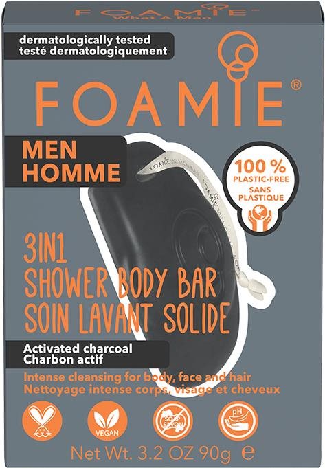 FOAMIE 3 in 1 Shower Body Bar For Men What A Man 90 g