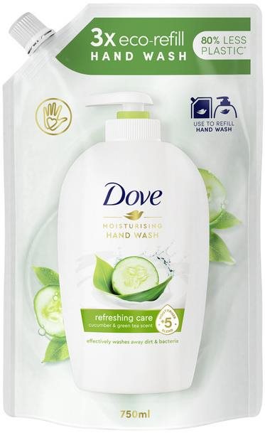 DOVE Tekuté mydlo Refreshing Care náhradná náplň 750 ml