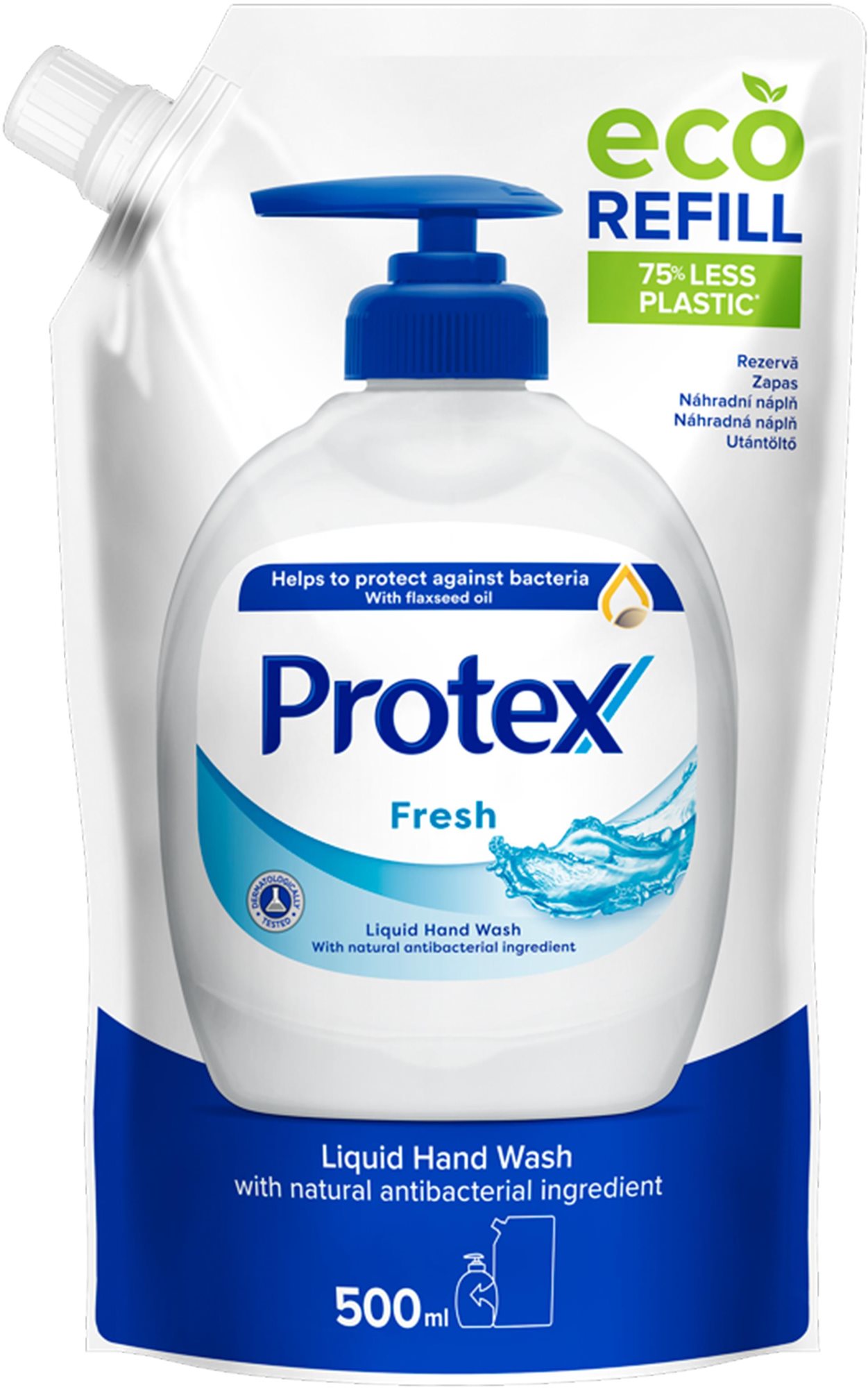 PROTEX Fresh tekuté mydlo s prirodzenou antibakteriálnou ochranou náhradná náplň 500 ml