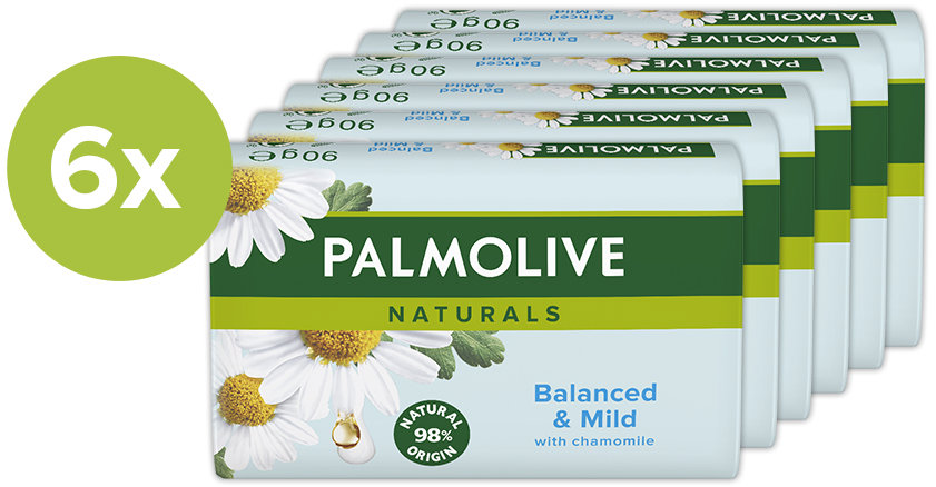 PALMOLIVE Naturals s výťažkami harmančeka 6× 90 g