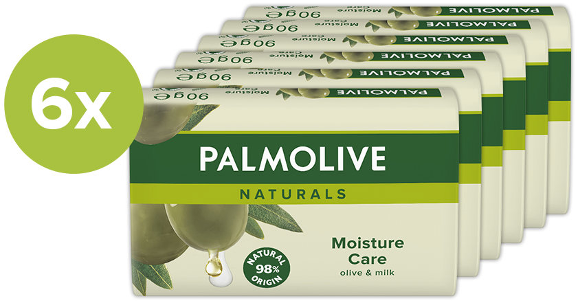 PALMOLIVE Naturals s výťažkami z mlieka a olív 6× 90 g