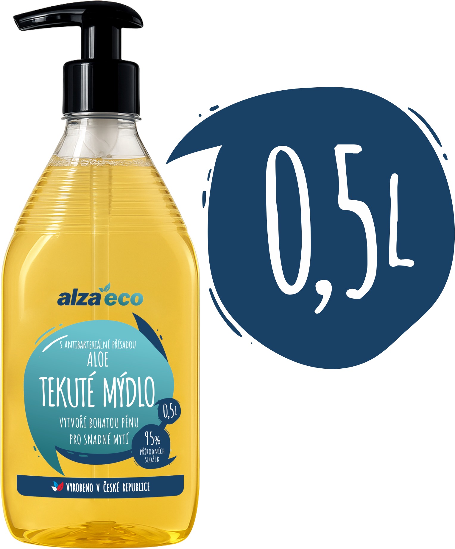 AlzaEco Tekuté mydlo Aloe Antibakteriálne 500 ml