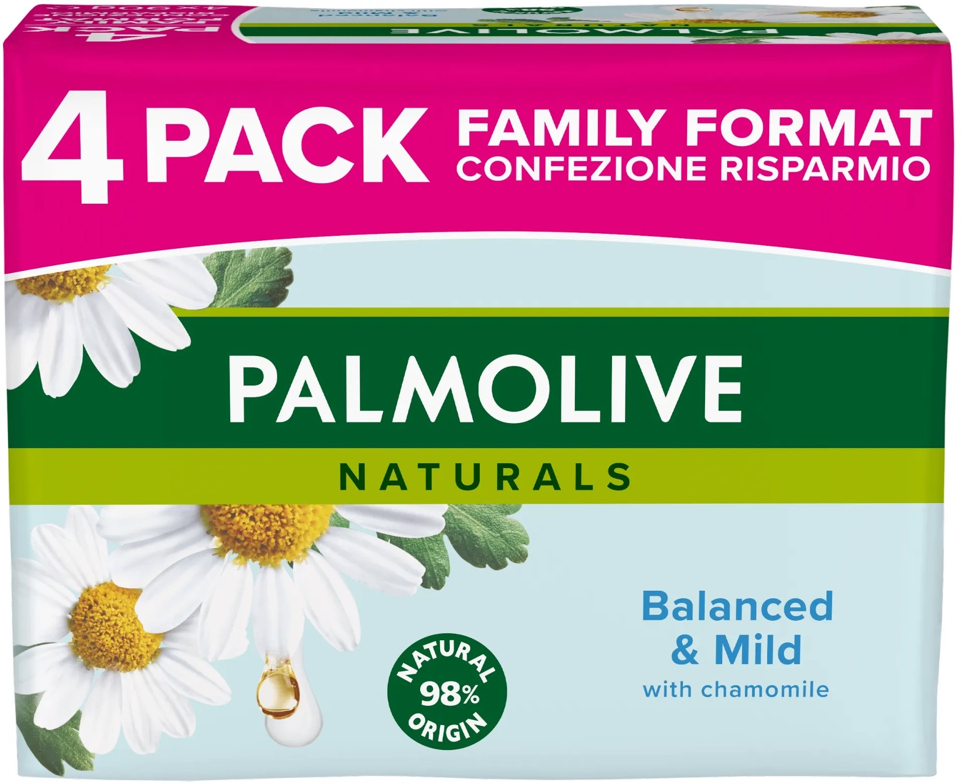 PALMOLIVE Naturals s výťažkami harmančeka 4 × 90 g