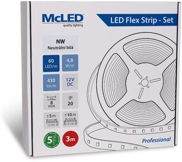 McLED Sada LED pásik 3 m, NW, 4,8 W/m