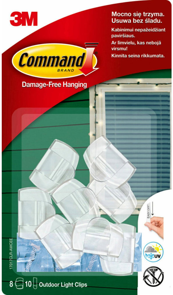 3M Command™ Outdoor Light klipsy, 17017CLR