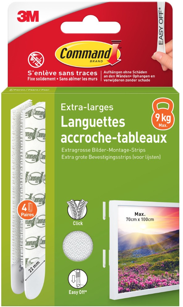 3M Command™ Stripy na zavesenie obrazu, extra veľké, nosnosť 9 kg