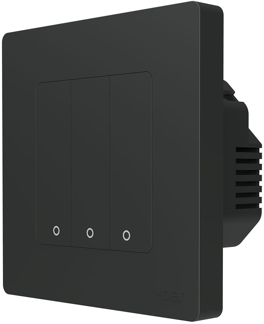 MOES ZS-SR-EU3, Zigbee, 3 Gang, Gray