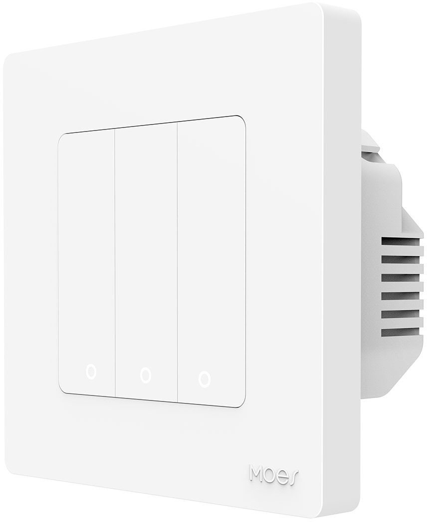 MOES ZS-SR-EU3, Zigbee, 3 Gang, White