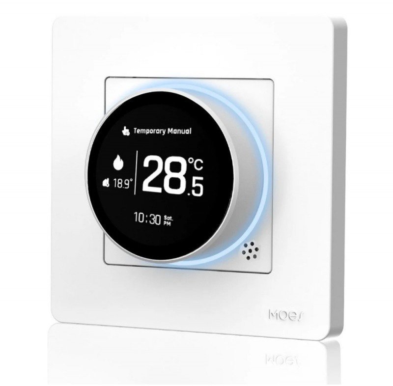 MOES Smart ZigBee Thermostat, GA Water Floor Heating 5 A, White